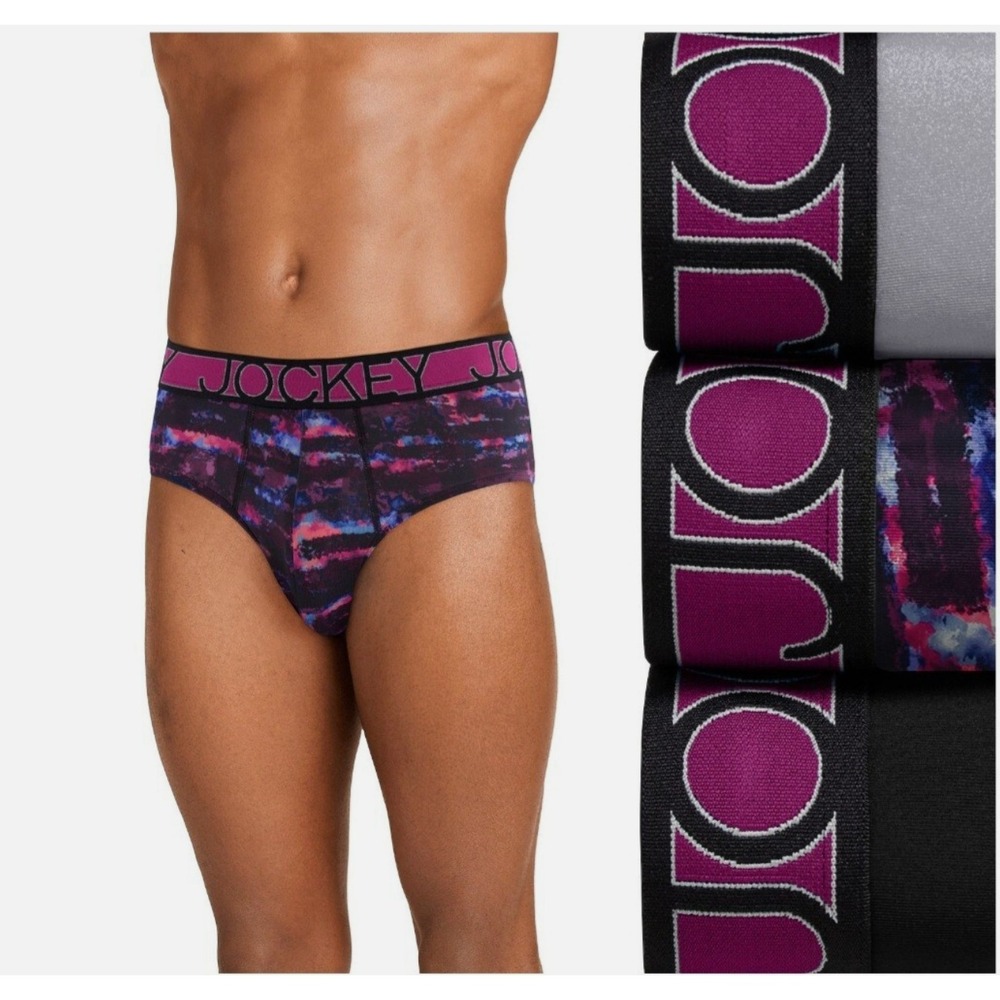 Jockey Mens 3-Pack Active Microfiber‎ Briefs Underwear Stretch StayCool - Size M